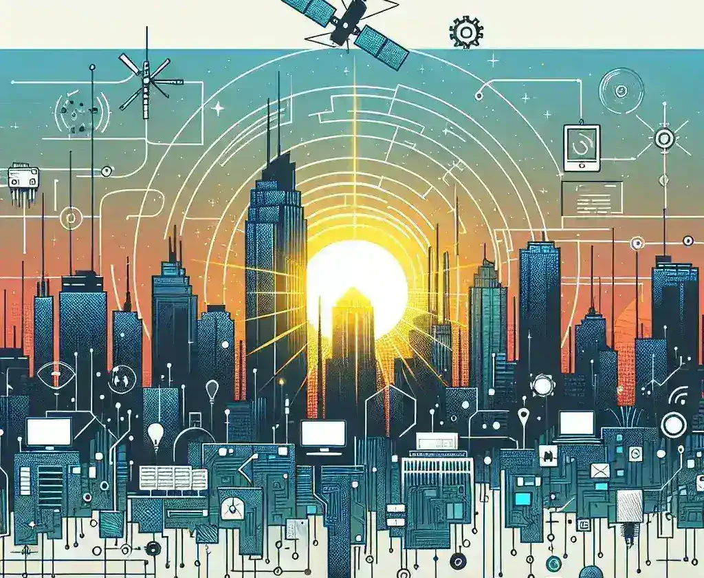 "Imagem de tecnologia destacando as últimas notícias do dia, incluindo gadgets inovadores e atualizações de hardware, ilustrando o artigo '10 Notícias de Tecnologia para Começar o Dia (12/02)'."