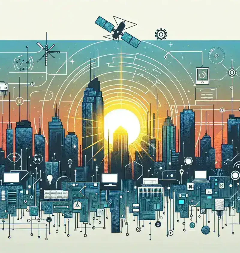 "Imagem de tecnologia destacando as últimas notícias do dia, incluindo gadgets inovadores e atualizações de hardware, ilustrando o artigo '10 Notícias de Tecnologia para Começar o Dia (12/02)'."