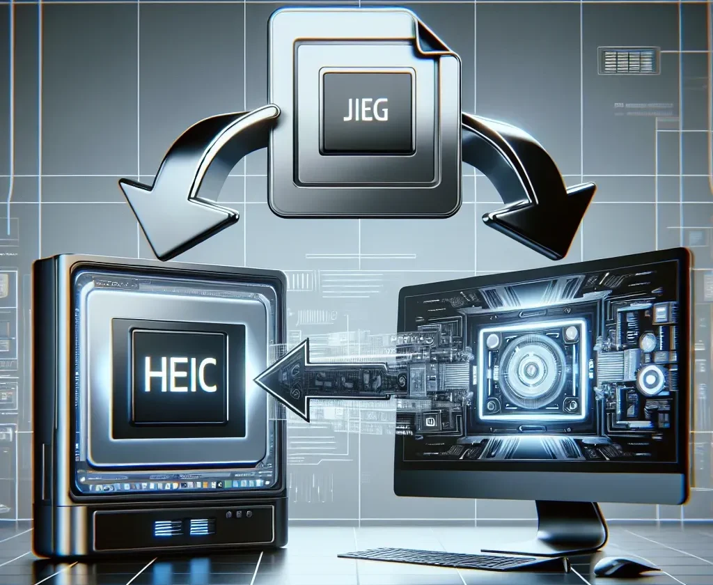 "Conversão de HEIC para JPG: Passo a passo visual do guia completo para transformar imagens HEIC em JPG, mostrando a interface do software e os resultados finais."