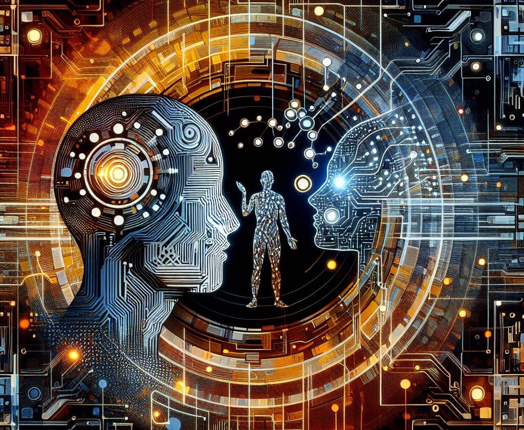 "Imagem destacando a interface do ChatGPT com elementos visuais representando a inteligência artificial e superinteligência, alinhada ao tema do artigo 'ChatGPT Contraria a Opinião de Seu Criador sobre a Superinteligência Artificial'."